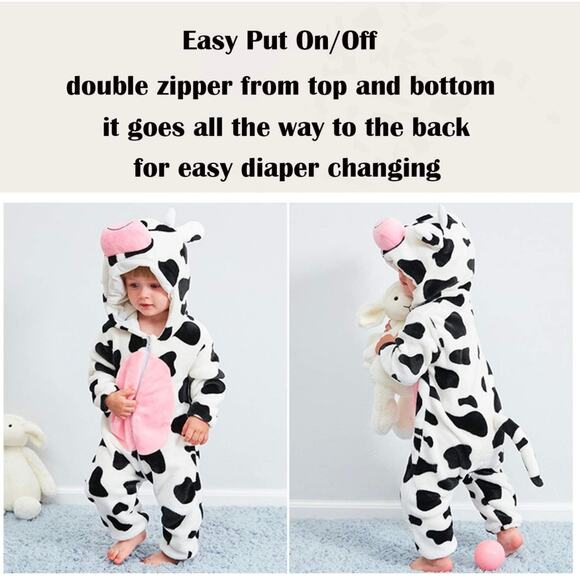 Halloween Baby Cow Costume Onesie Romper Toddler Size 110 *NEW* - Picture 16 of 16